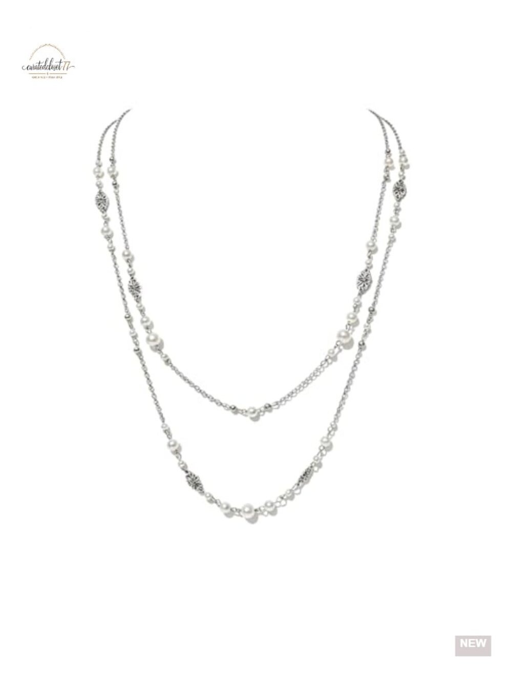 Layered Beaded Necklace Trendy Dainty Long Strand Western Cowgirl Pearl Necklace